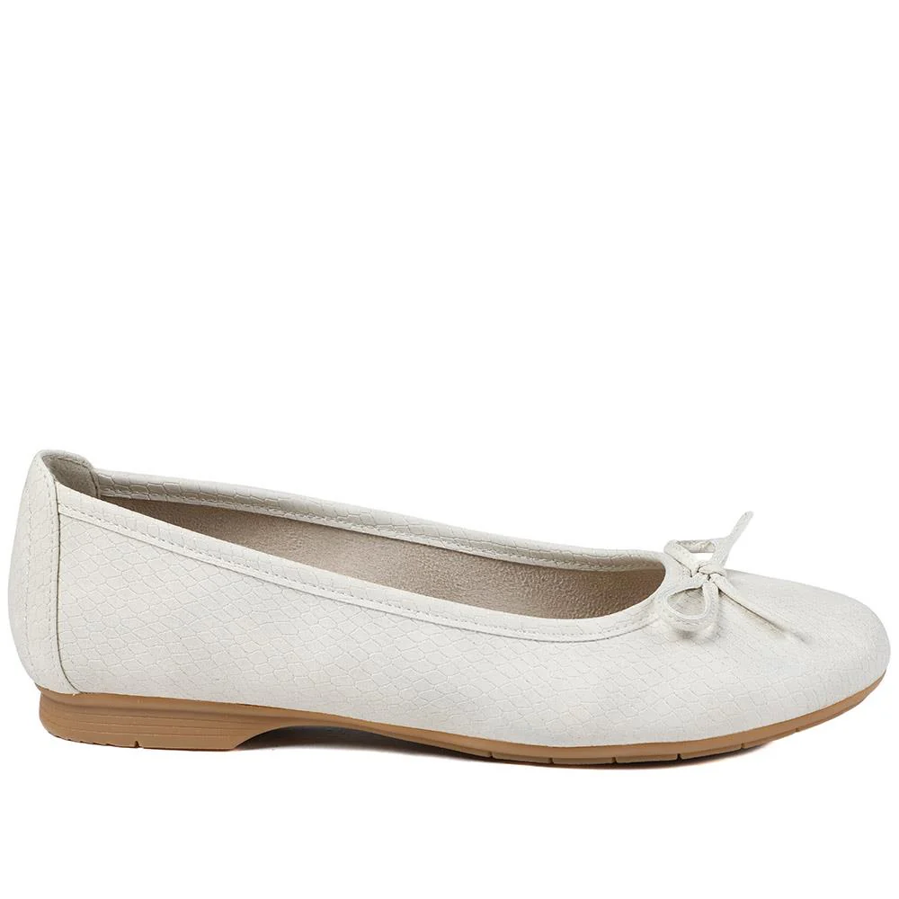Short-Heeled Casual Pumps - JANSP41001 / 326 782 - Beige Snake - Image 3