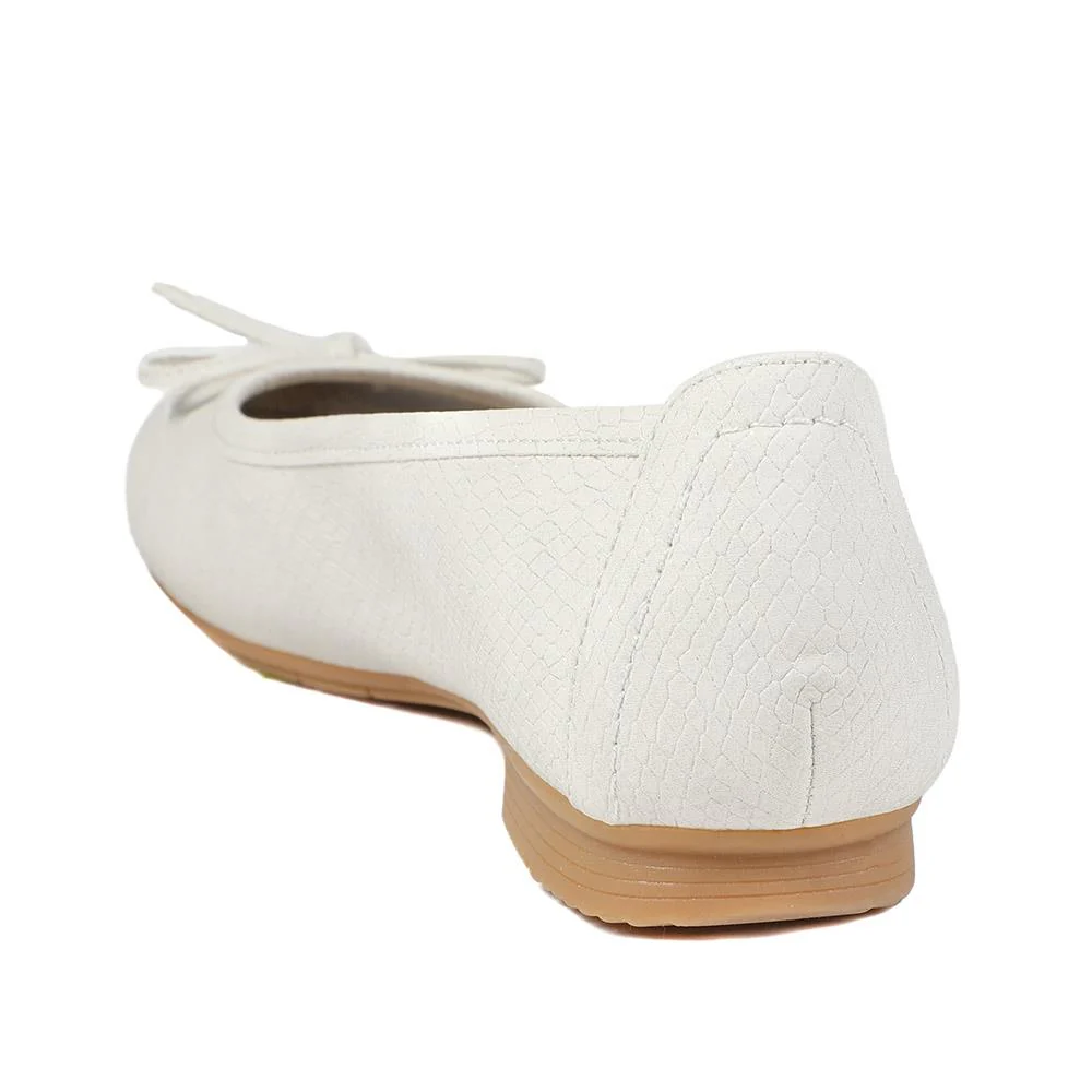 Short-Heeled Casual Pumps - JANSP41001 / 326 782 - Beige Snake - Image 4
