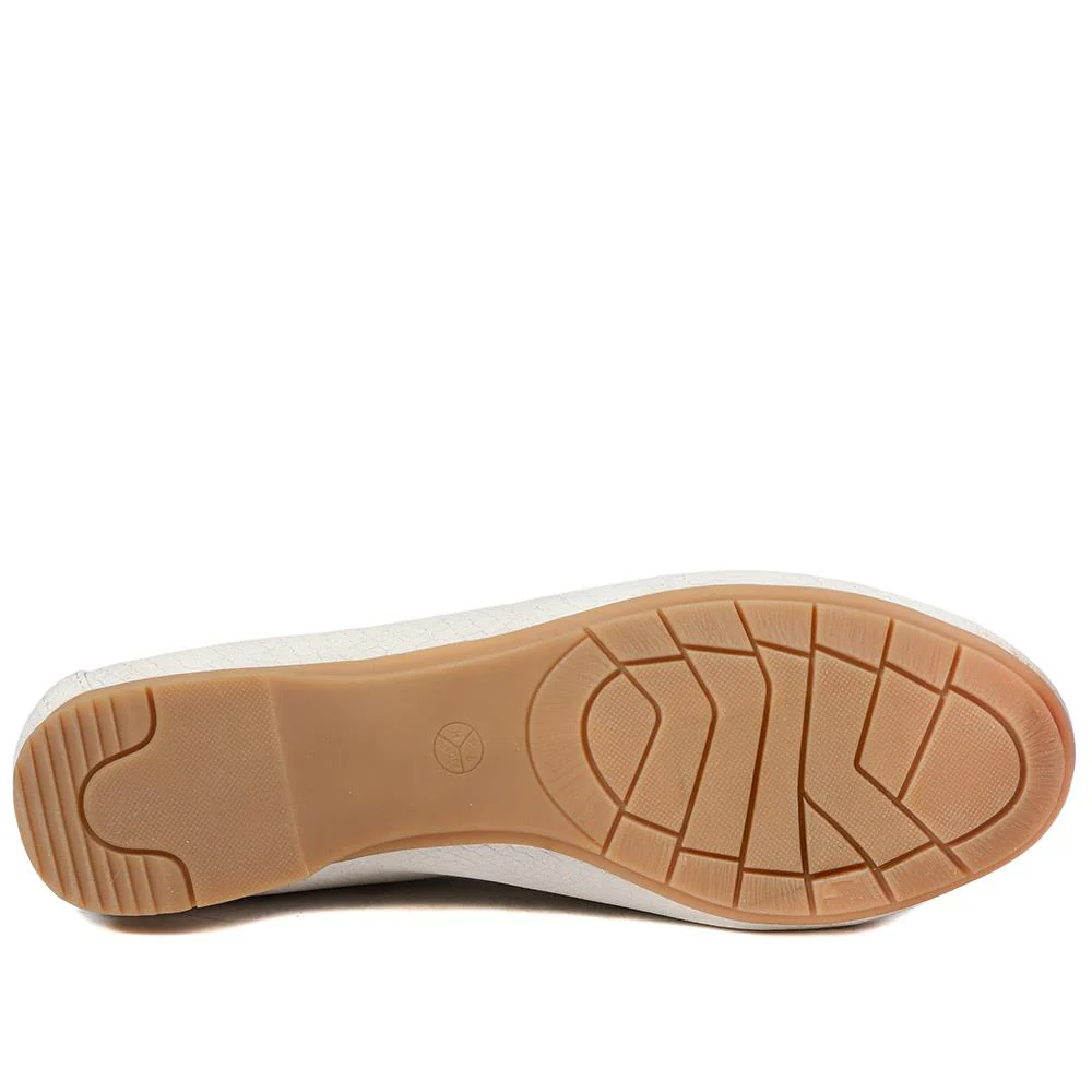Short-Heeled Casual Pumps - JANSP41001 / 326 782 - Beige Snake - Image 6
