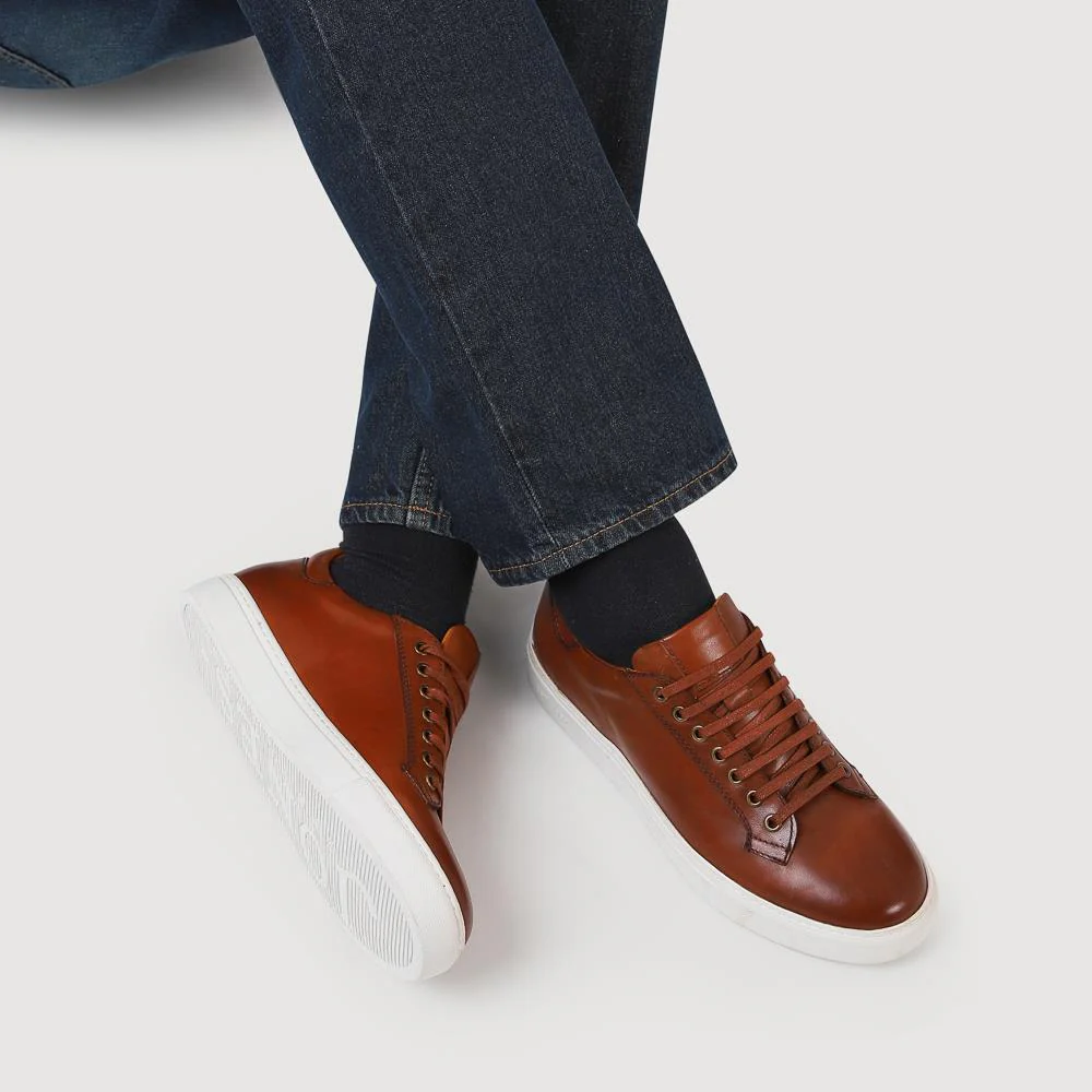 Simon Leather Men's Trainers - SIMON / 319 270 - Tan - Image 5