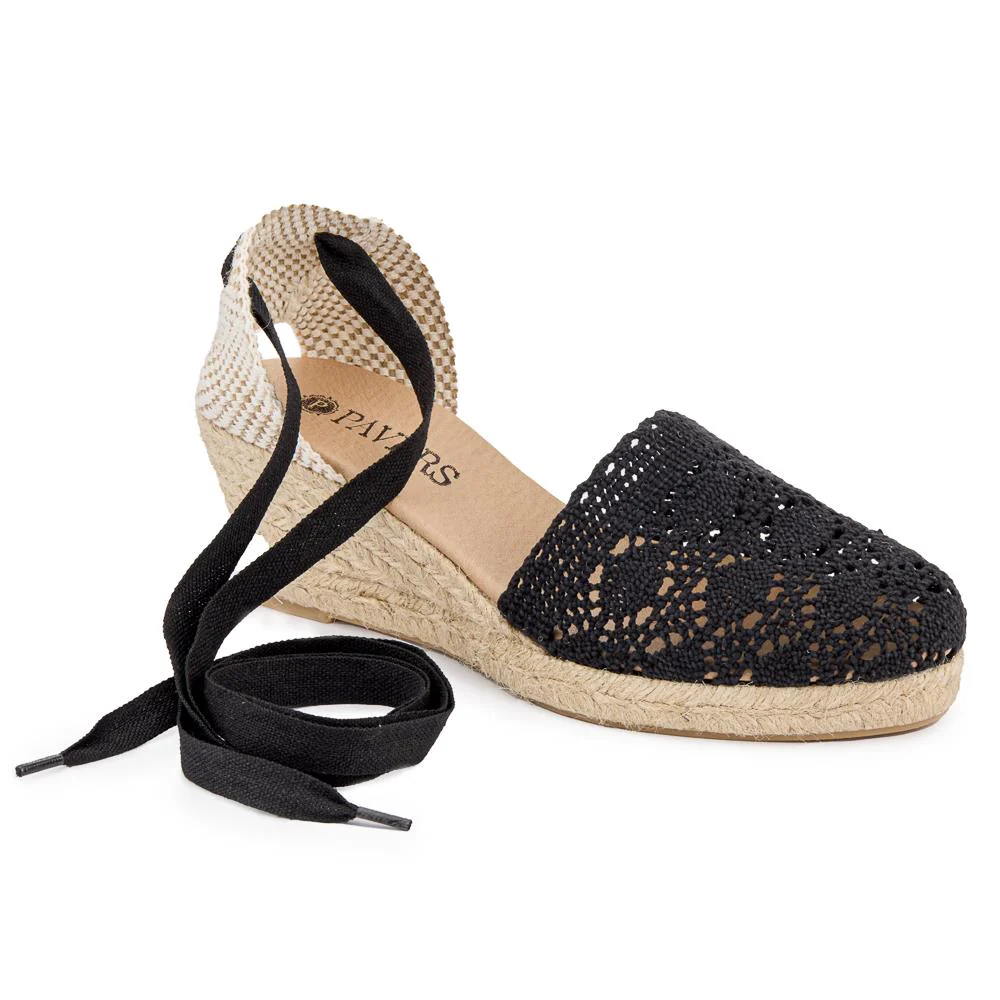 Single Lace Wedge Sandals - LOLLA41000 / 327 578