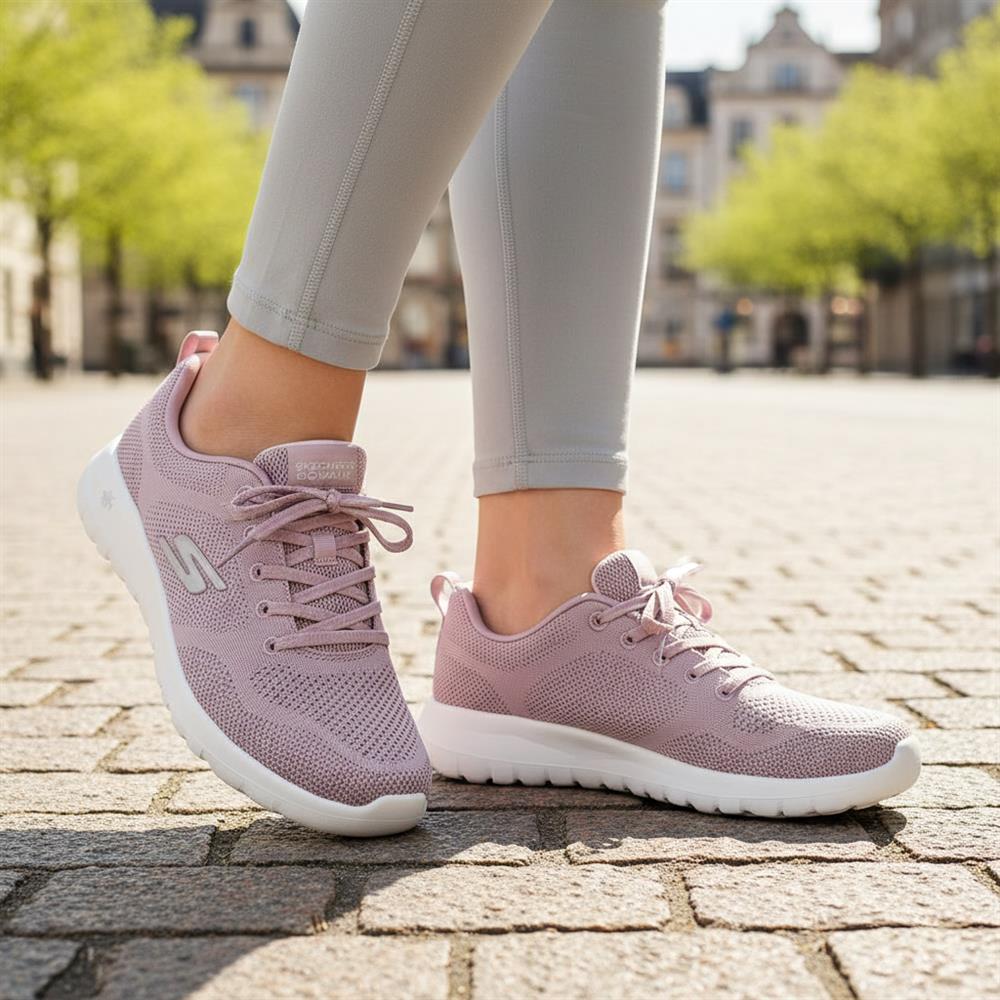 Skechers Air Cooled Lace Up Trainers - SKE43022 / 328 831 - Mauve - Image 2