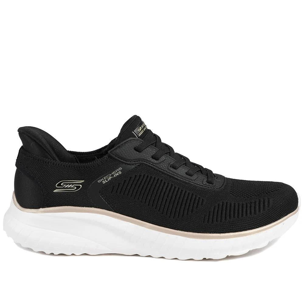 Skechers BOBS Squad Chaos Current-Muse Trainers - SKE43517 / 328 733 - Black-Rose Gold - Image 3