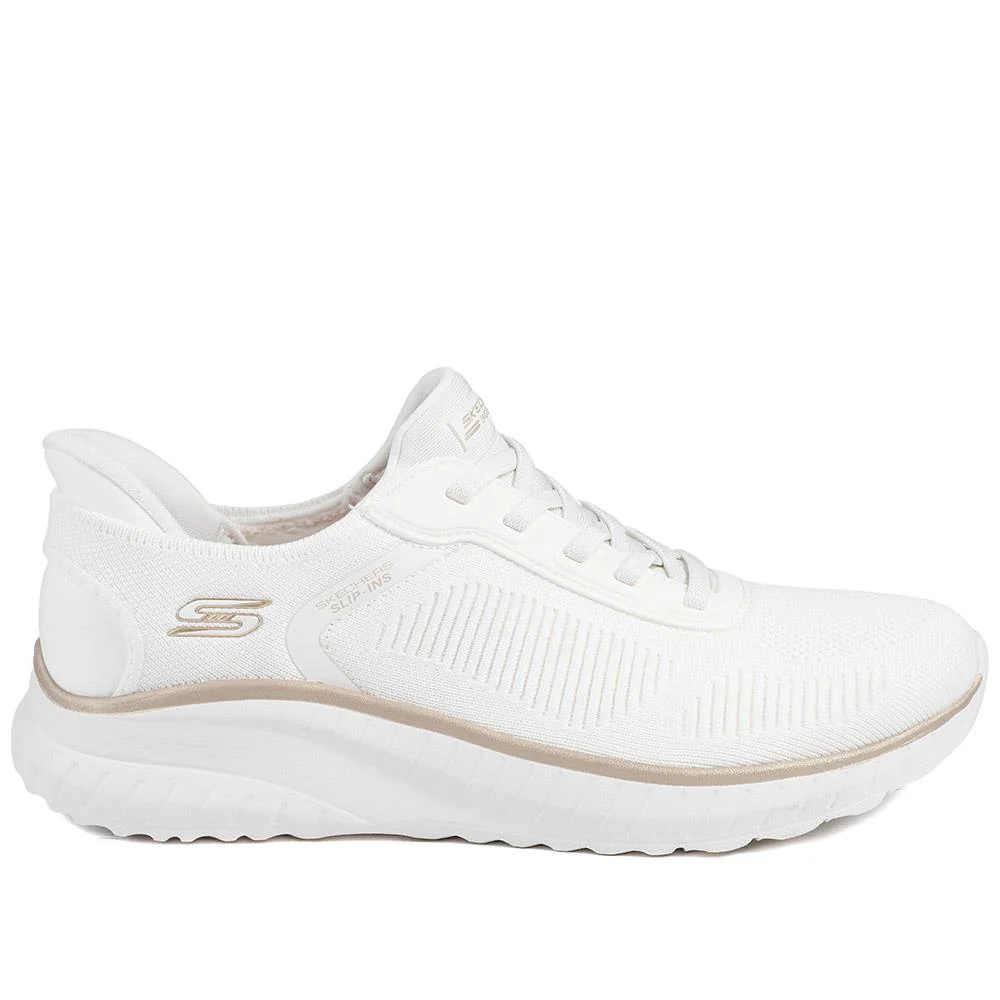 Skechers BOBS Squad Chaos Current-Muse Trainers - SKE43517 / 328 733 - White-Gold - Image 3