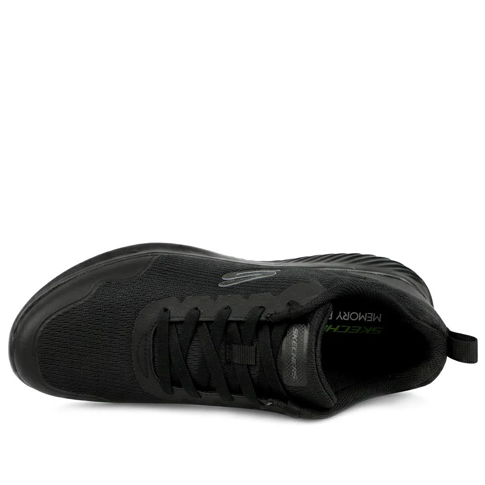 Skechers Bounder Arcadia Lace Up Trainers - SKE43049 / 328 705 - Black-Black - Image 4
