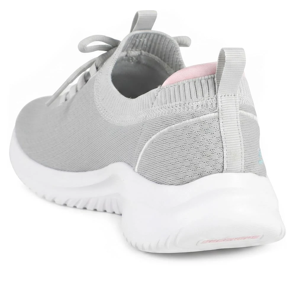 Skechers Breathable Lace Up Trainers - SKE43014 / 328 680 - Light Grey - Image 3