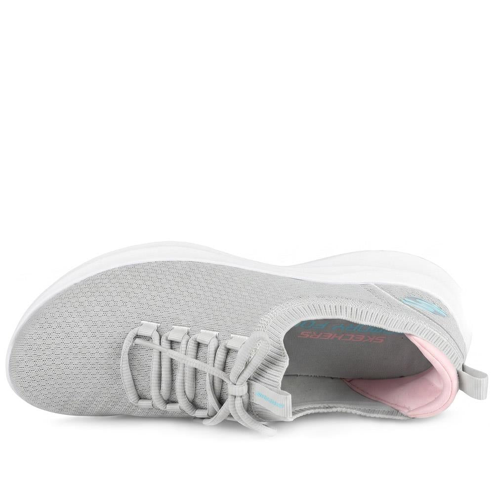 Skechers Breathable Lace Up Trainers - SKE43014 / 328 680 - Light Grey - Image 4