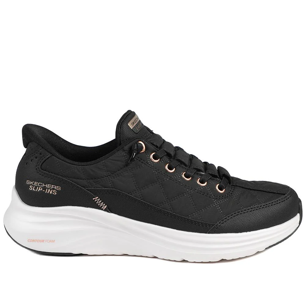 Skechers Contour Foam Trainers - SKE43515 / 328 736 - Black-Rose Gold - Image 3