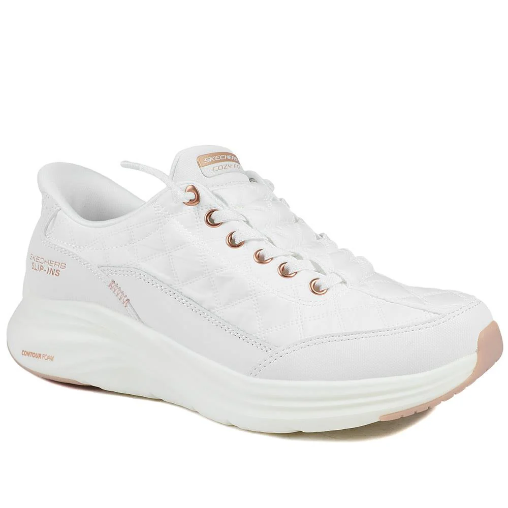 Skechers Contour Foam Trainers - SKE43515 / 328 736 - White-Rose Gold