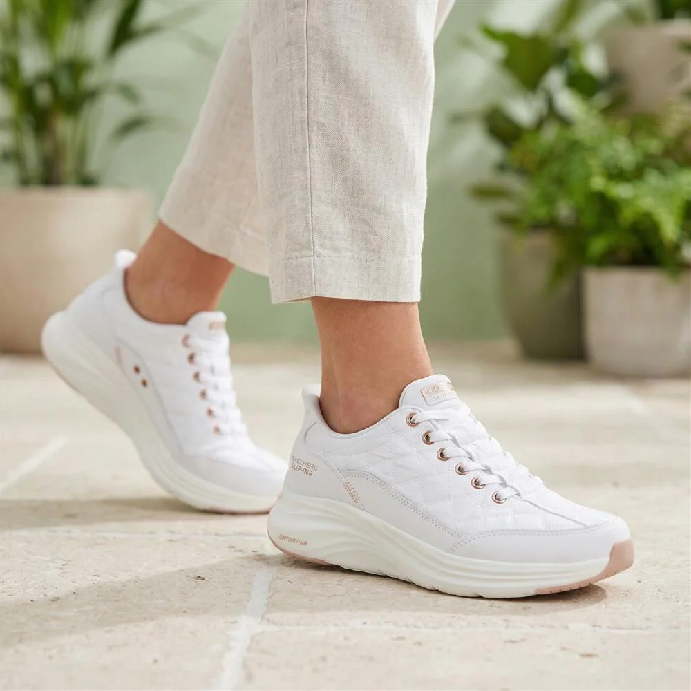 Skechers Contour Foam Trainers - SKE43515 / 328 736 - White-Rose Gold - Image 2