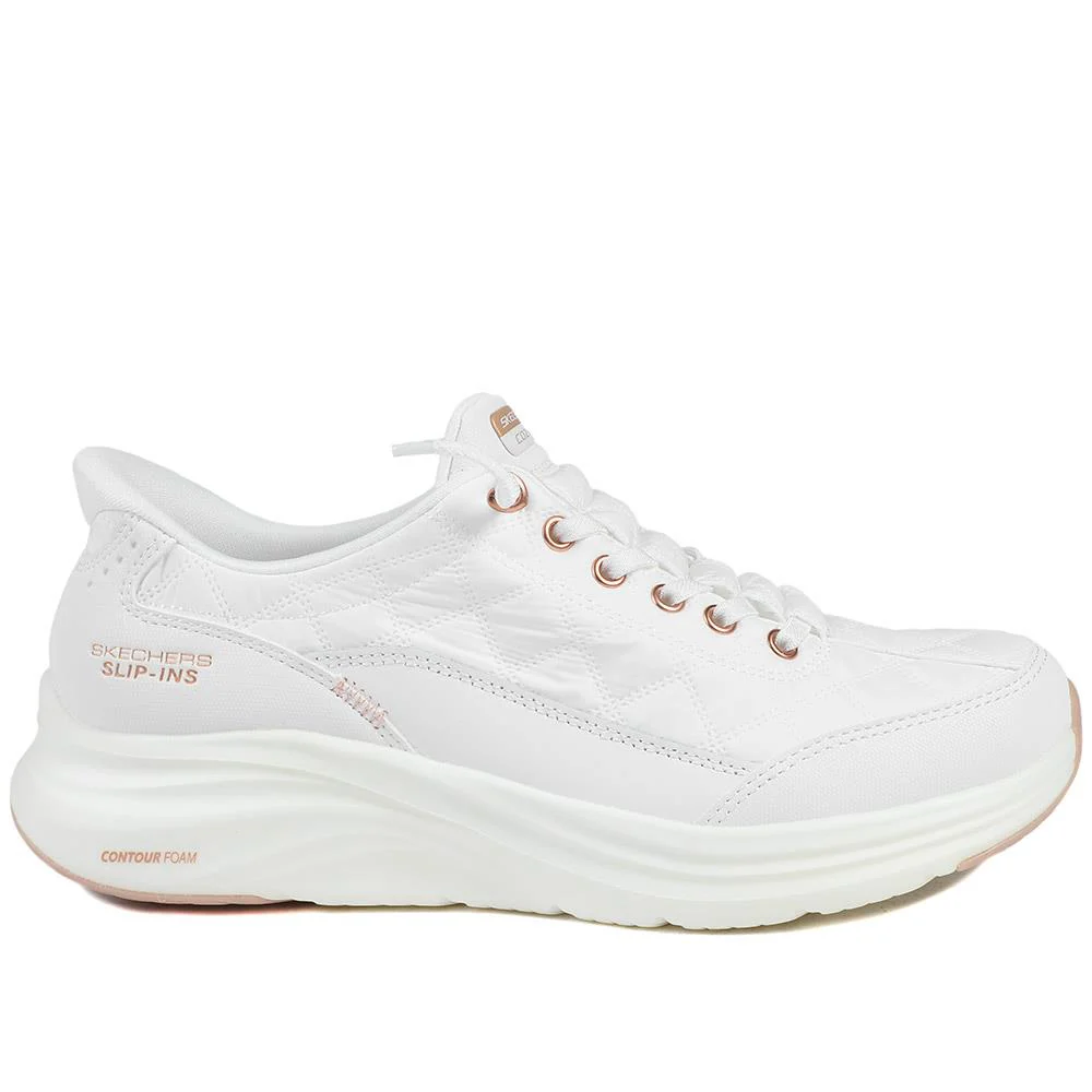 Skechers Contour Foam Trainers - SKE43515 / 328 736 - White-Rose Gold - Image 3