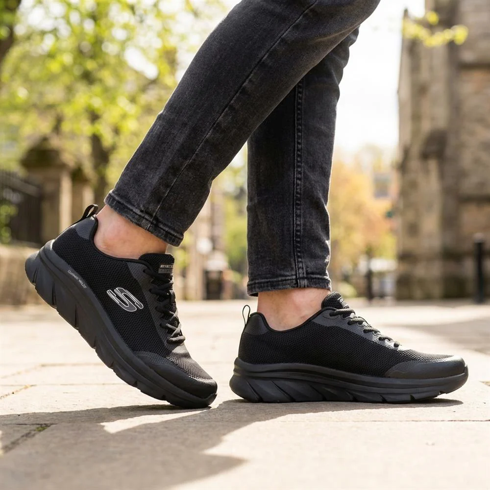 Skechers Cushion Walker Tobo Trainers - SKE43047 / 328 706 - Black-Black - Image 2