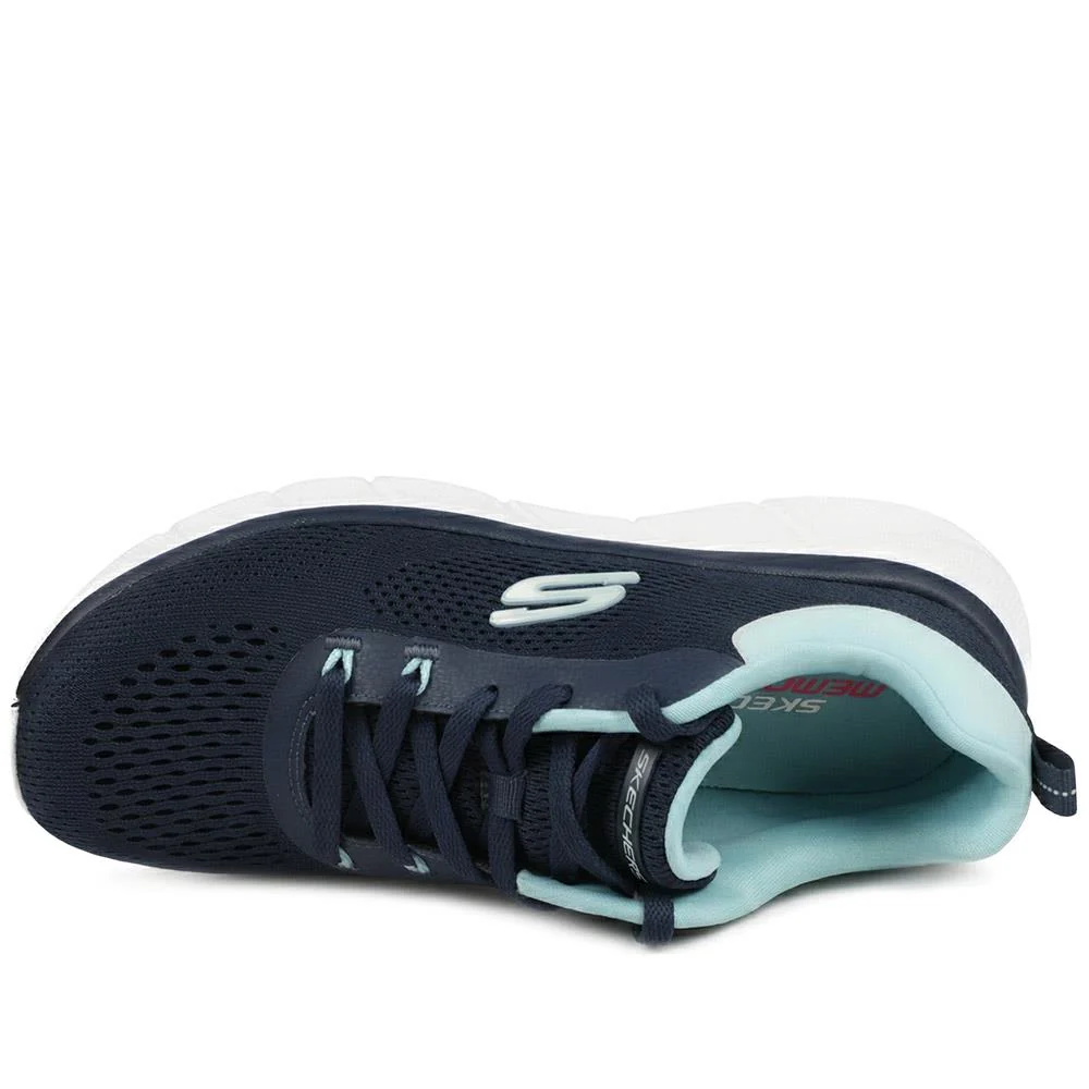 Skechers Cushioned Lace Up Trainers - SKE43017 / 328 683 - Navy - Image 4