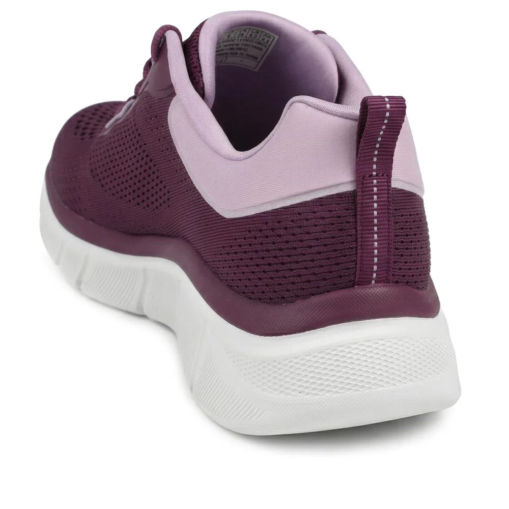 Skechers Cushioned Lace Up Trainers - SKE43017 / 328 683 - Plum - Image 3