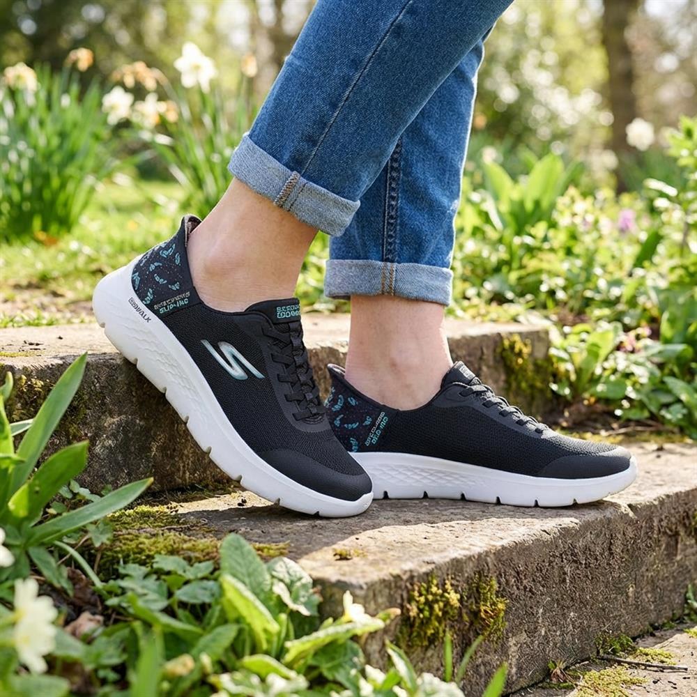 Skechers Slip-ins: Go Walk Flex Trainers - SKE43023 / 328 892 - Black - Image 2