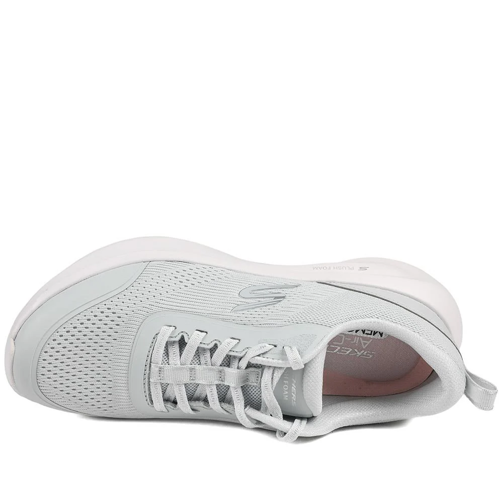 Skechers Lace Up Plush Foam® Trainers - SKE43516 / 328 737 - Grey-Pink - Image 5