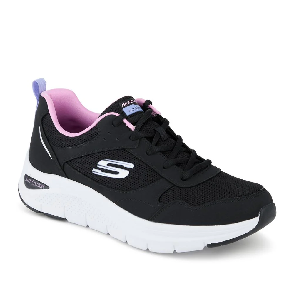 Skechers Memory Foam Lace Up Trainers - SKE42043 / 327 758 - Black-Purple
