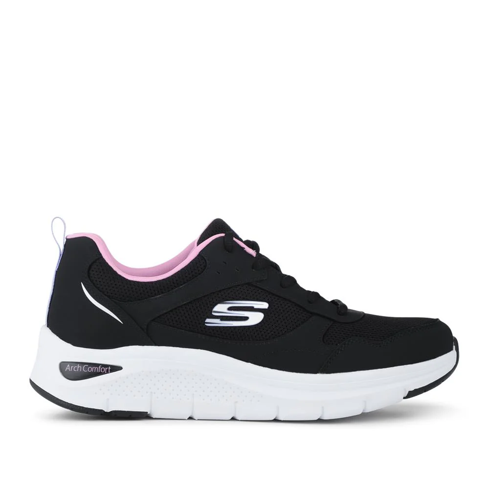 Skechers Memory Foam Lace Up Trainers - SKE42043 / 327 758 - Black-Purple - Image 2