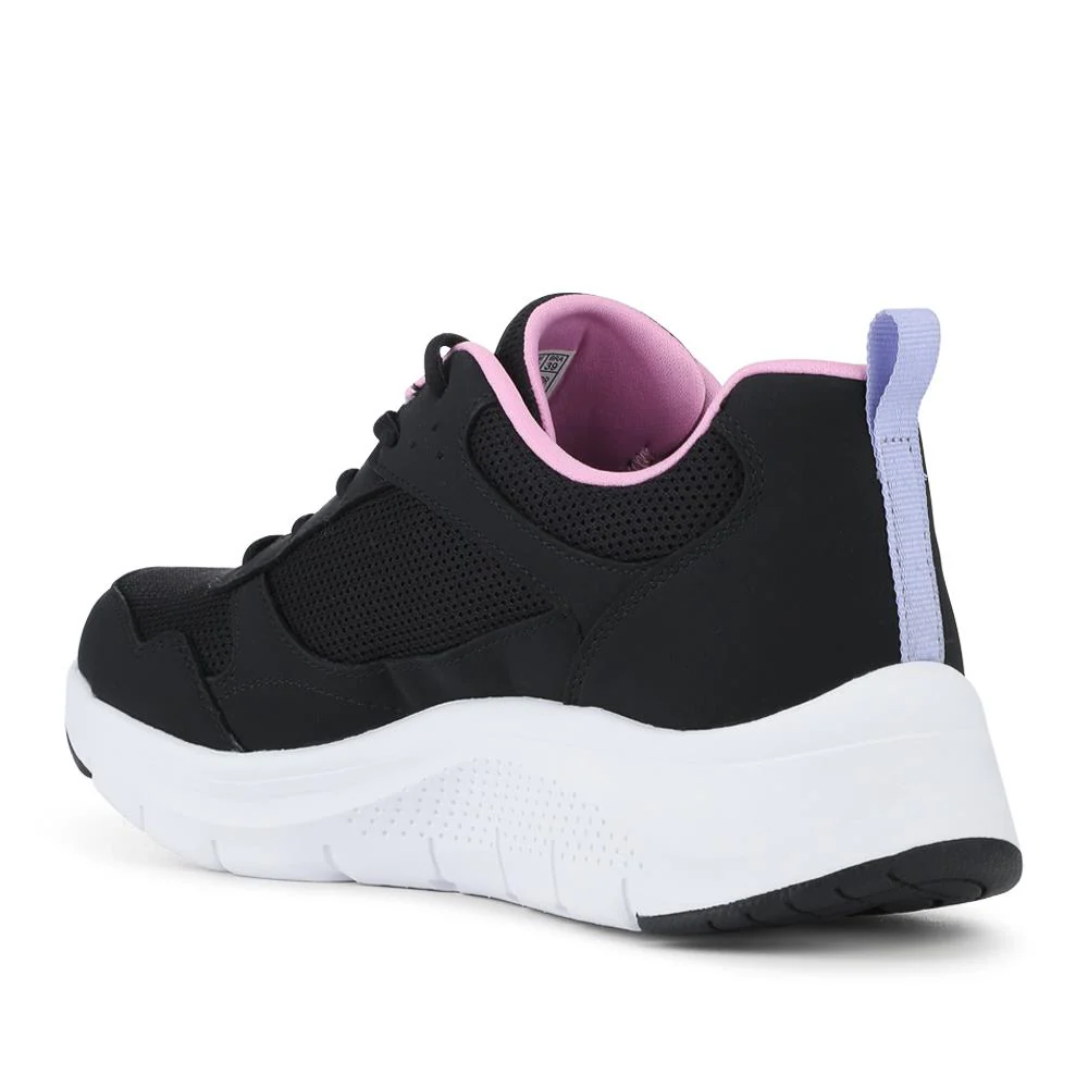 Skechers Memory Foam Lace Up Trainers - SKE42043 / 327 758 - Black-Purple - Image 3