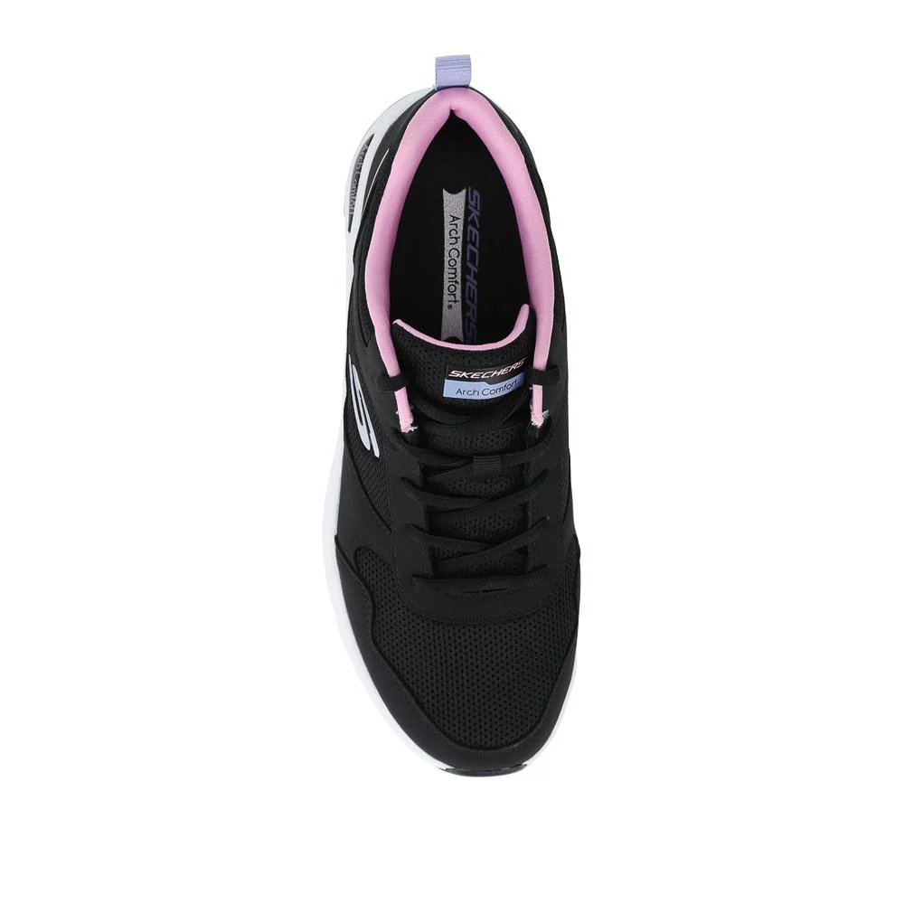 Skechers Memory Foam Lace Up Trainers - SKE42043 / 327 758 - Black-Purple - Image 4