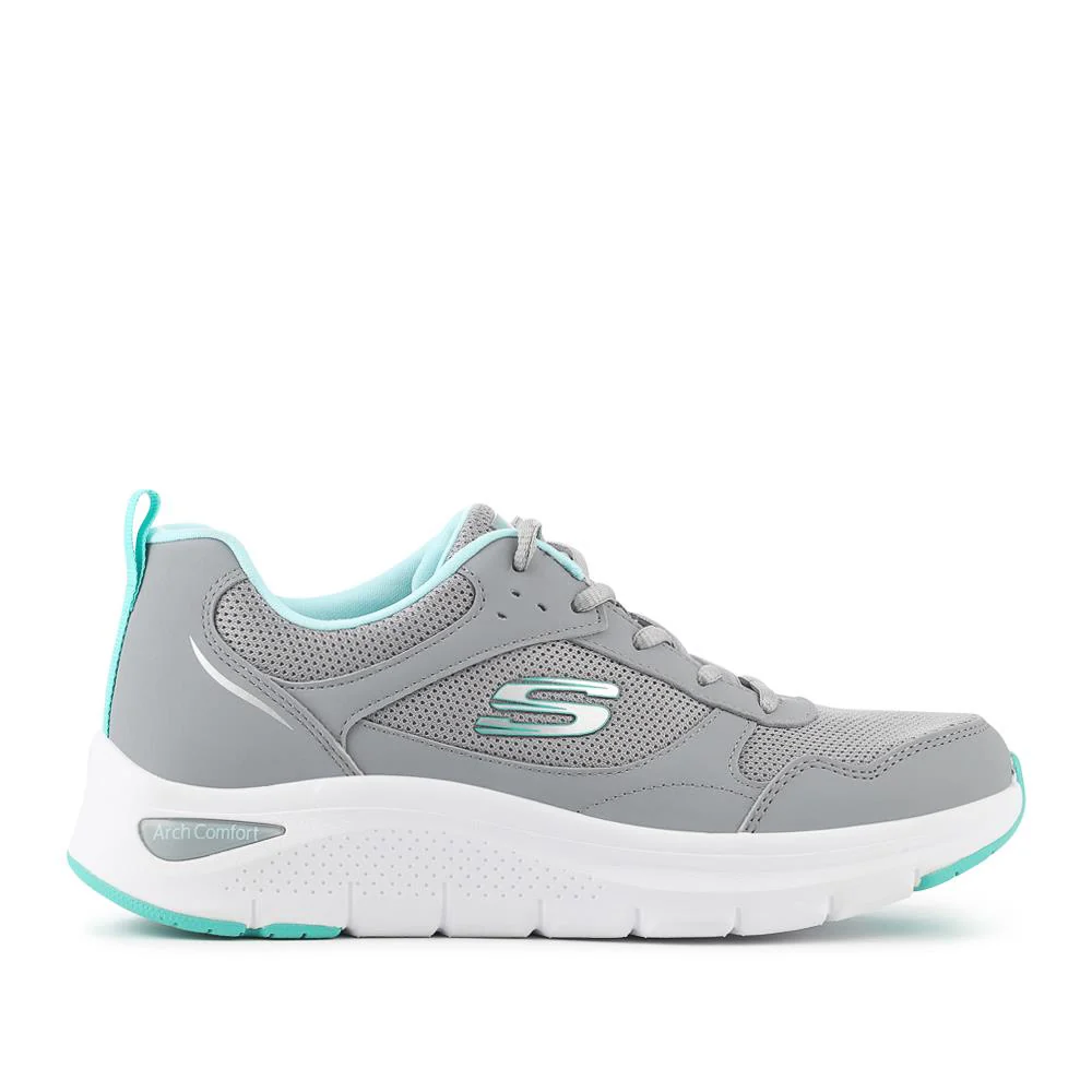 Skechers Memory Foam Lace Up Trainers - SKE42043 / 327 758 - Light Grey - Image 2