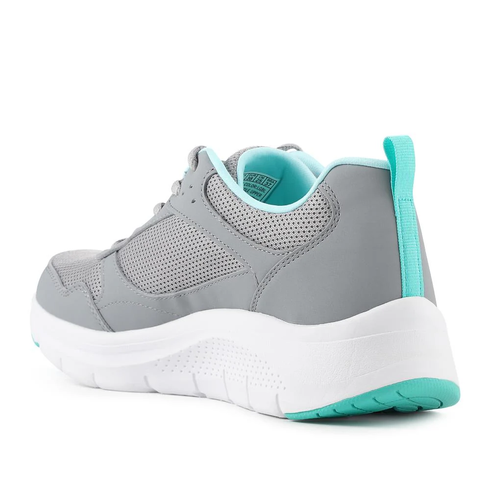 Skechers Memory Foam Lace Up Trainers - SKE42043 / 327 758 - Light Grey - Image 3