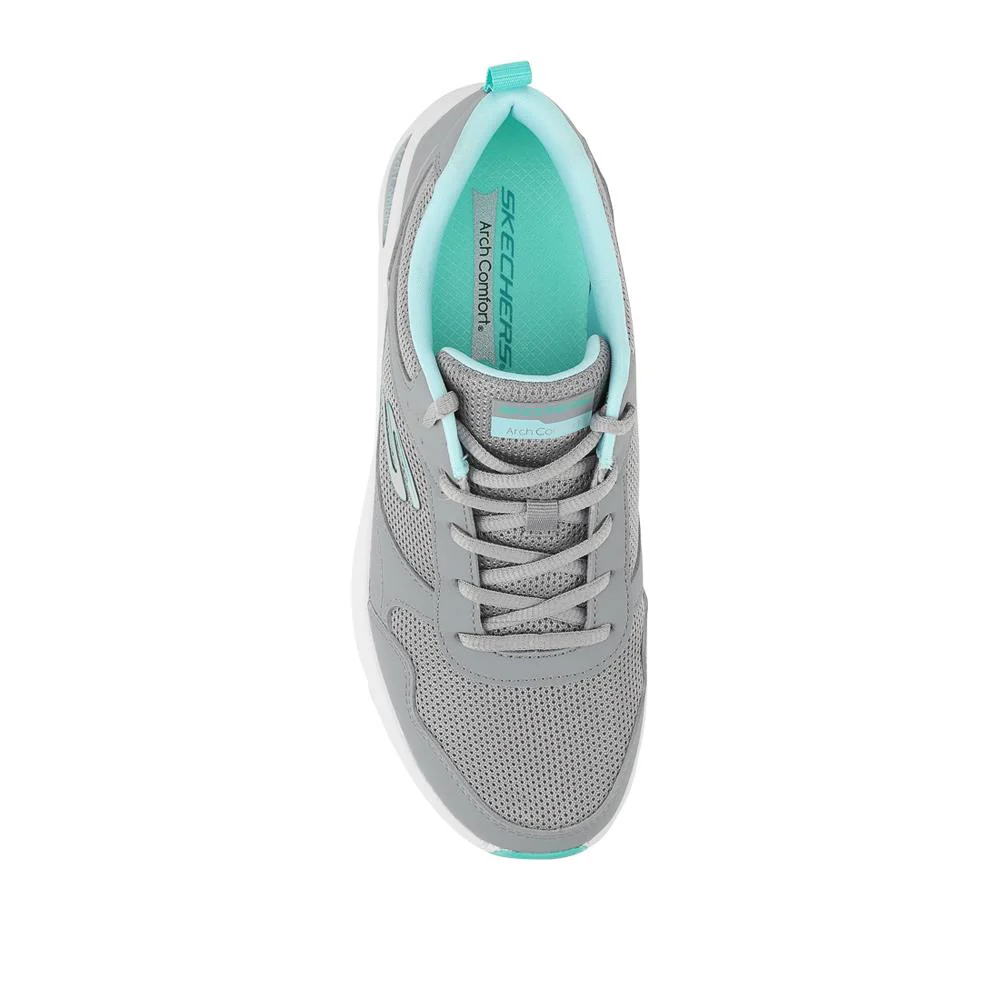 Skechers Memory Foam Lace Up Trainers - SKE42043 / 327 758 - Light Grey - Image 4