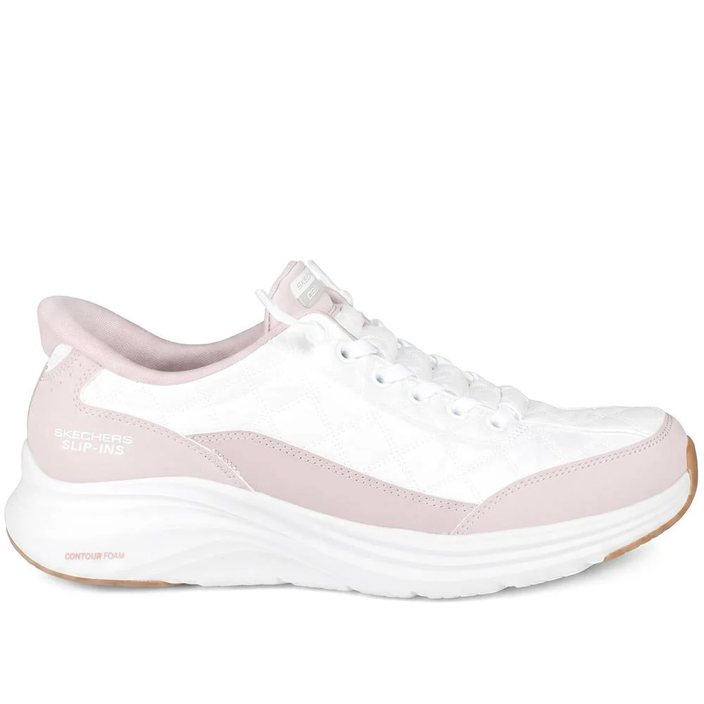 Skechers Slip-ins: Contour Foam Trainers - SKE43546 / 329 527 - White-Lavender - Image 2