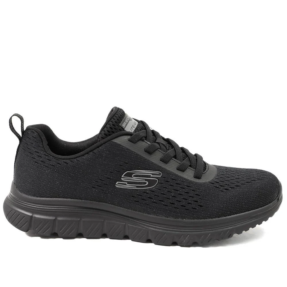 Skechers Summits Bungee Lace Trainers - SKE43016 / 328 684 - Black - Image 3