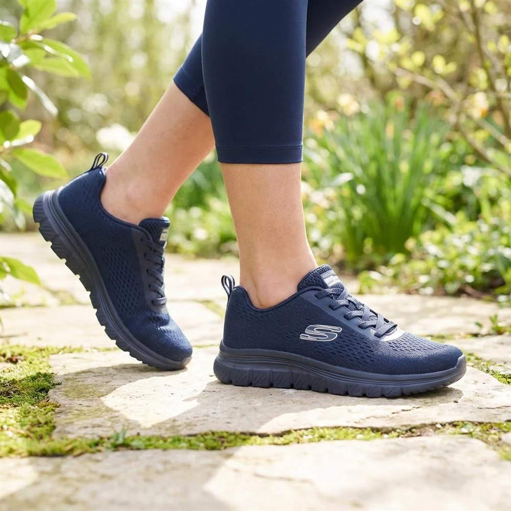Skechers Summits Bungee Lace Trainers - SKE43016 / 328 684 - Navy - Image 2
