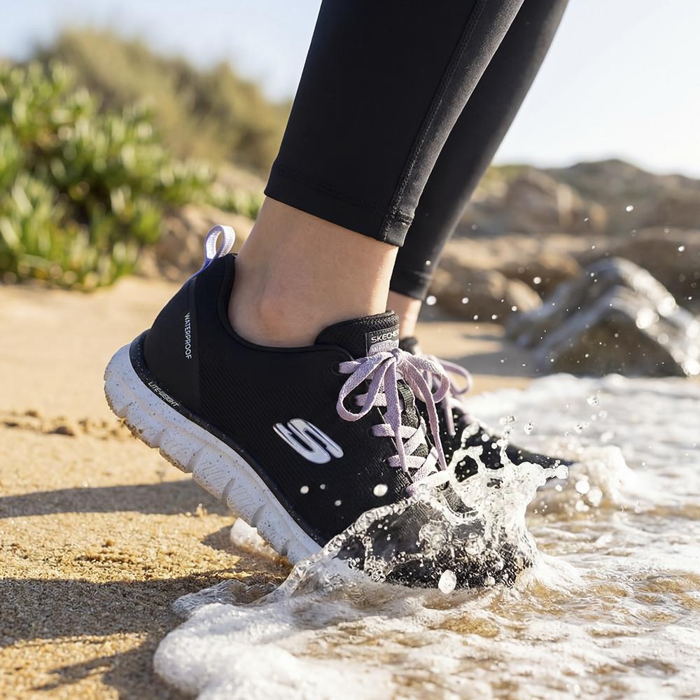 Skechers Track Lace Up Waterproof Trainers - SKE42029 / 327 757 - Black - Image 2