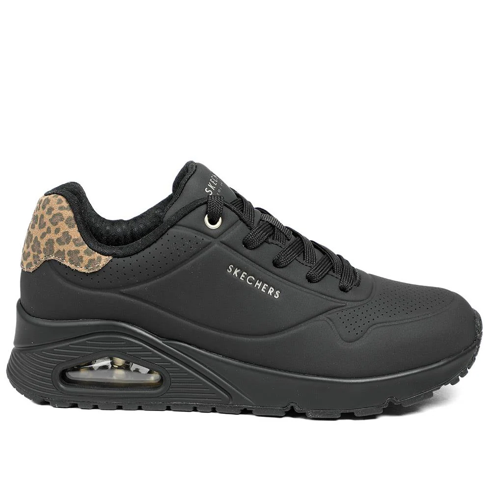 Skechers Uno-Jungle Nite Trainers - SKE43518 / 328 734 - Black-Leopard - Image 2