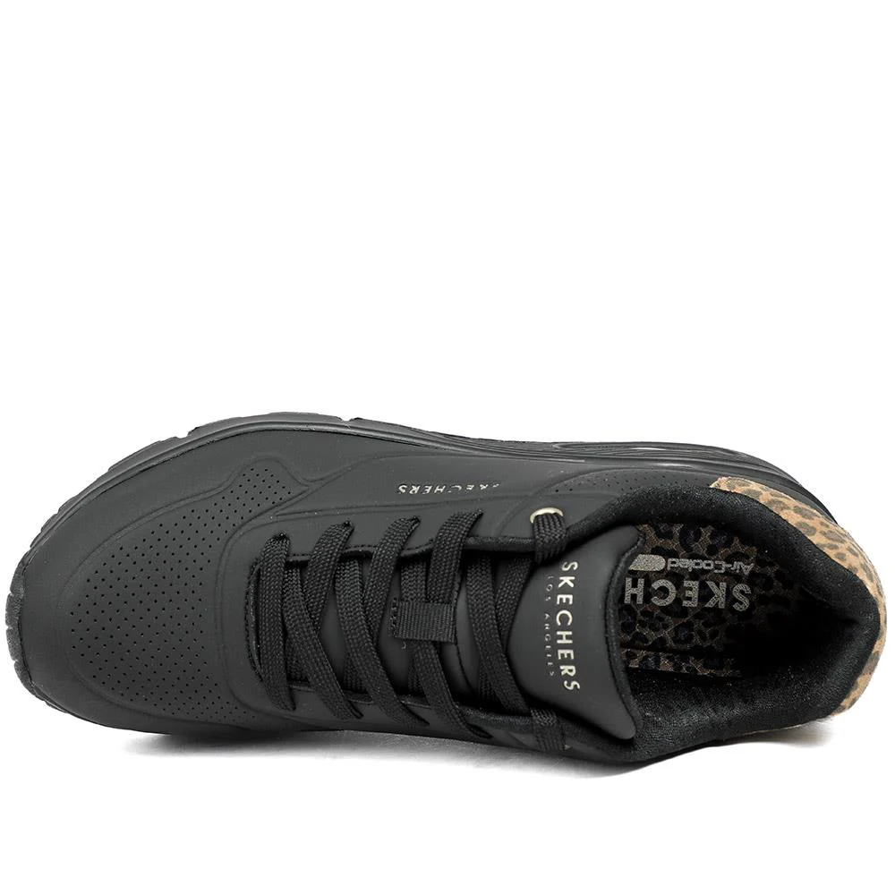 Skechers Uno-Jungle Nite Trainers - SKE43518 / 328 734 - Black-Leopard - Image 4