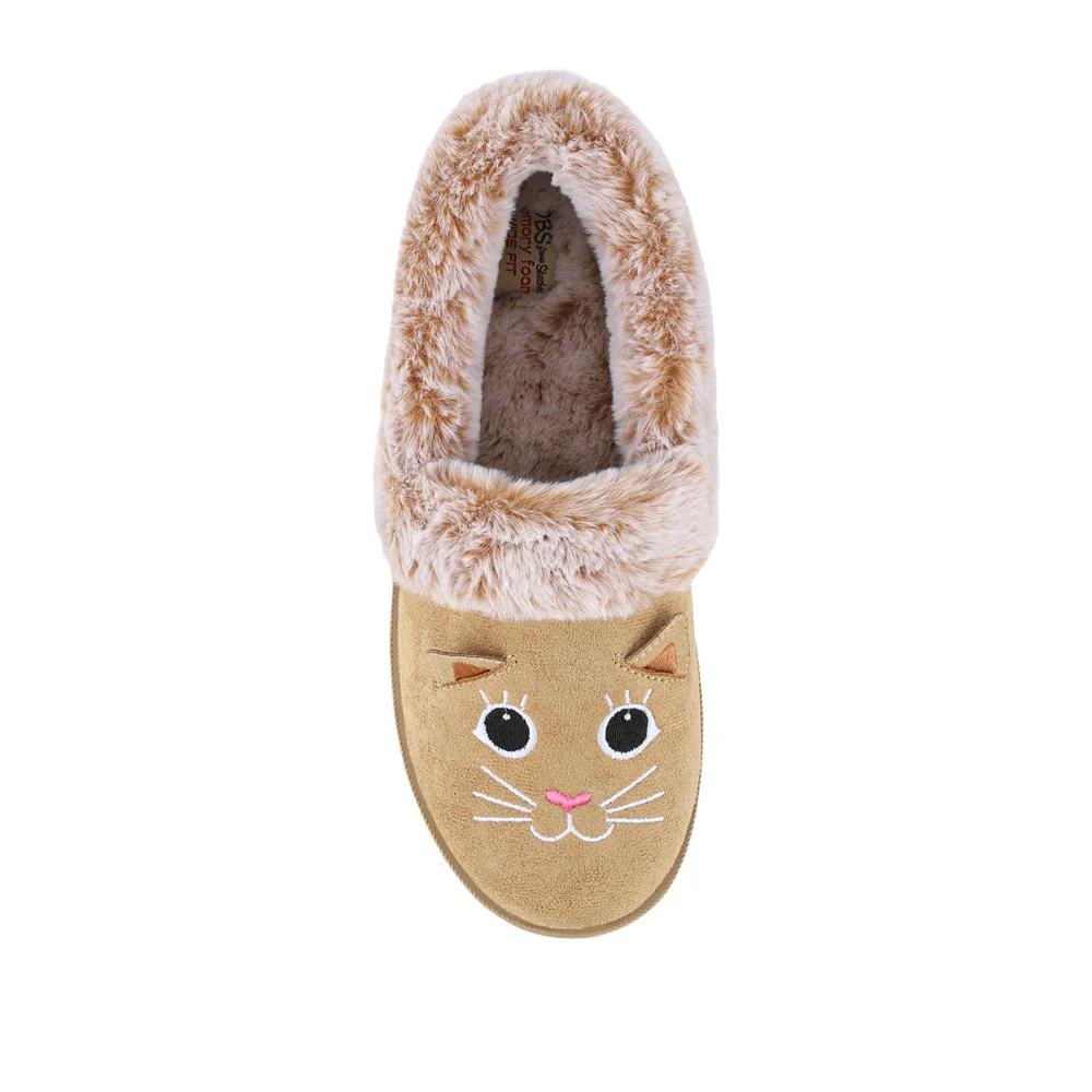 Skechers Wide Fit Cat Slippers - SKE42041 / 327 715 - Tan - Image 4