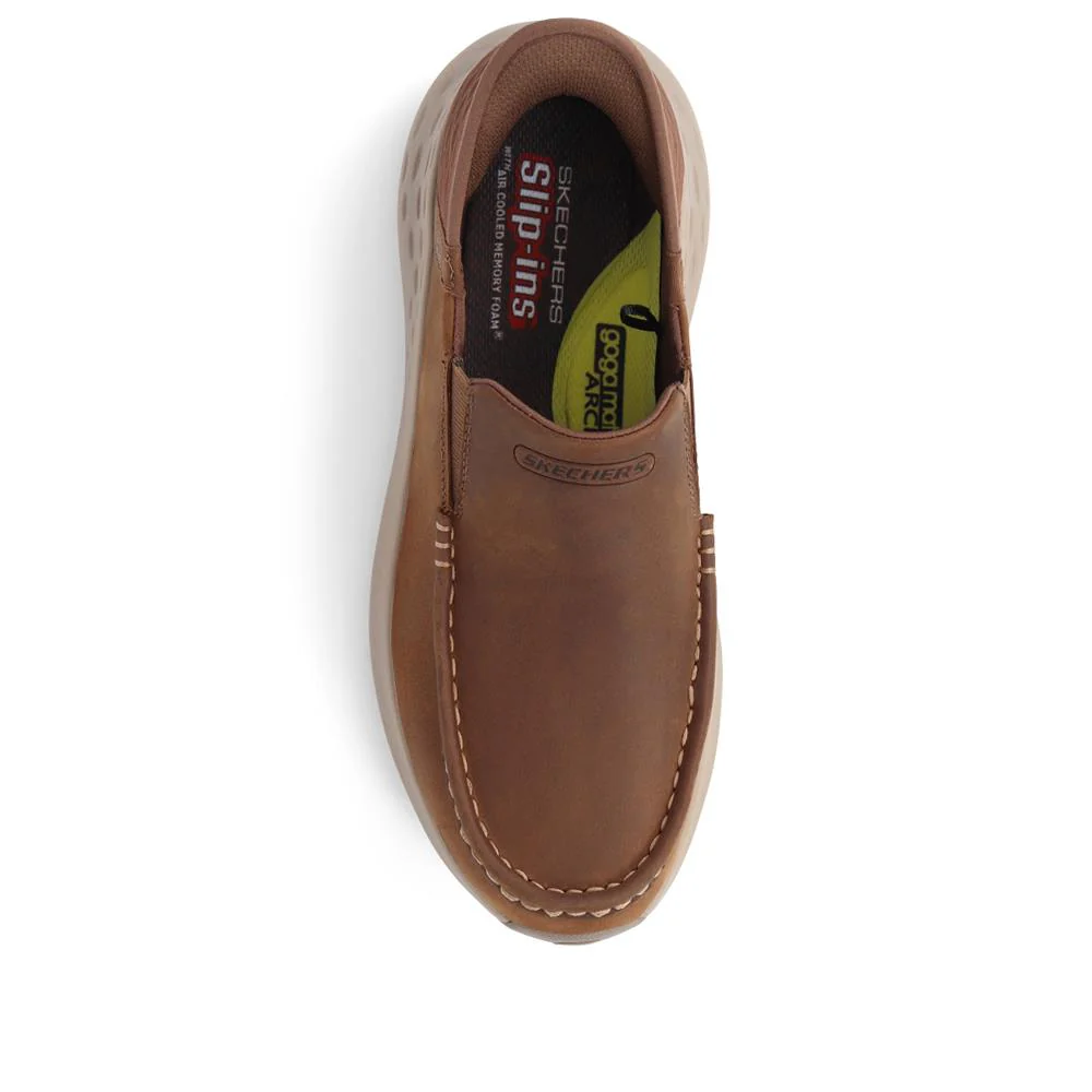 Skechers Wide Fit Slip-ins Relaxed Fit Trainers - SKE41011 / 326 643 - Tan - Image 4