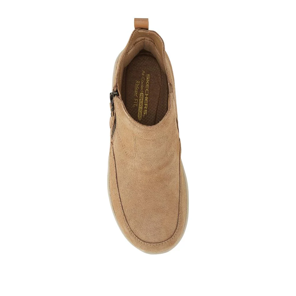 Skechers Zip Up Leather Boots - SKE42071 / 328 248 - Tan - Image 4