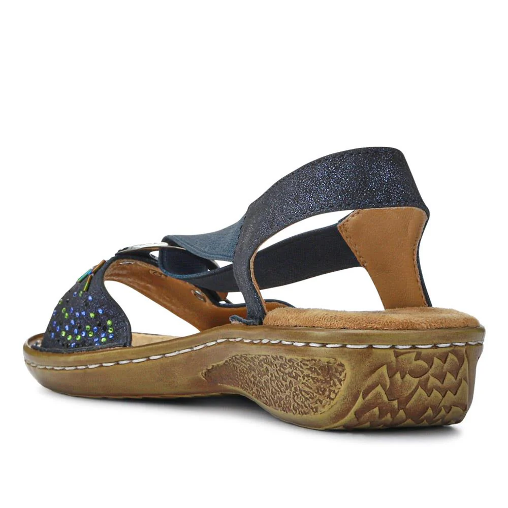 Sleek Elasticated Sandals - WBINS41047 / 327 107 - Navy - Image 3