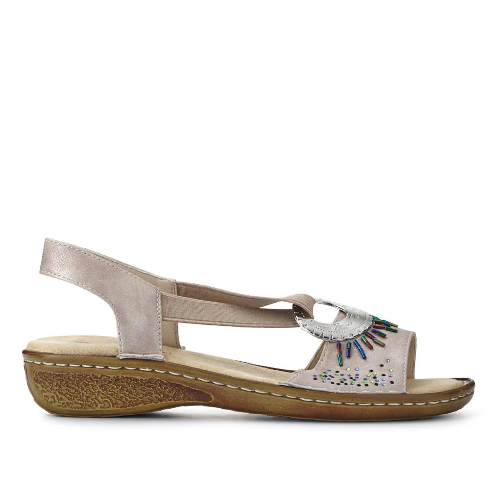 Sleek Elasticated Sandals - WBINS41047 / 327 107 - Pewter - Image 2