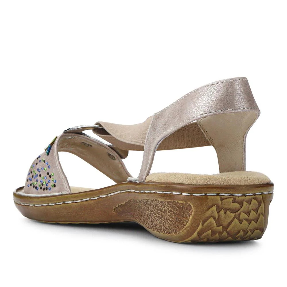 Sleek Elasticated Sandals - WBINS41047 / 327 107 - Pewter - Image 3