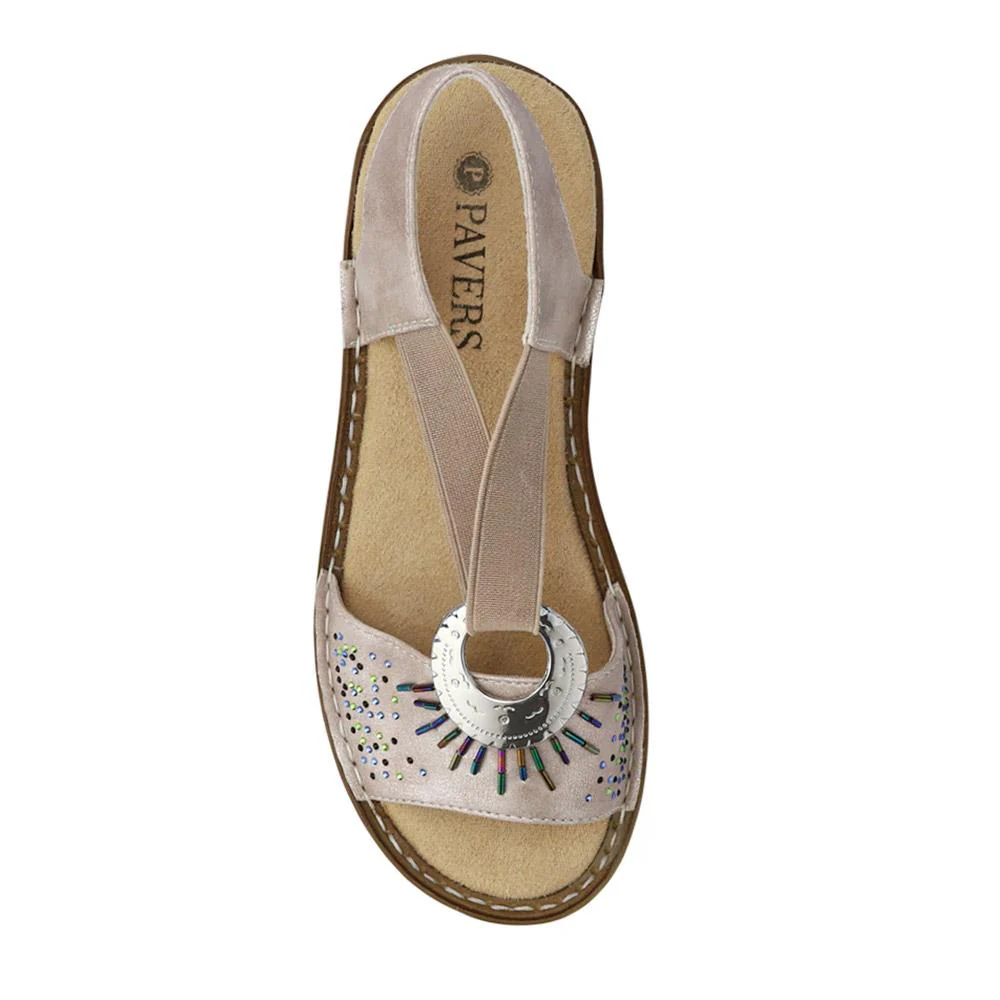 Sleek Elasticated Sandals - WBINS41047 / 327 107 - Pewter - Image 4
