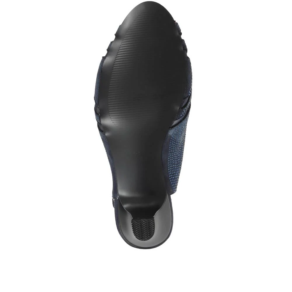 Sling-Back Evening Heels - WBINS35150 / 321 832 - Navy - Image 5