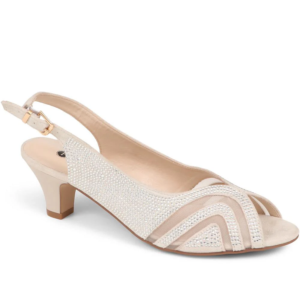 Sling-Back Evening Heels - WBINS35150 / 321 832 - Nude