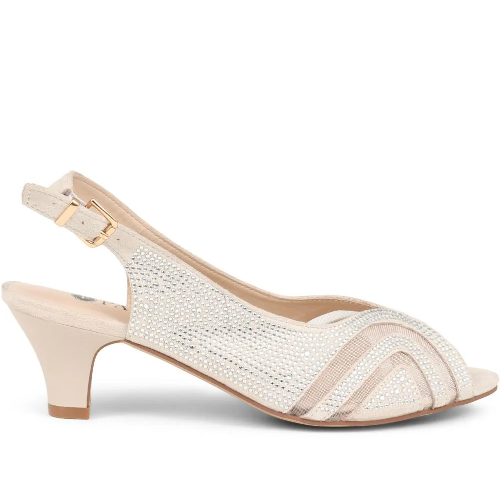 Sling-Back Evening Heels - WBINS35150 / 321 832 - Nude - Image 2