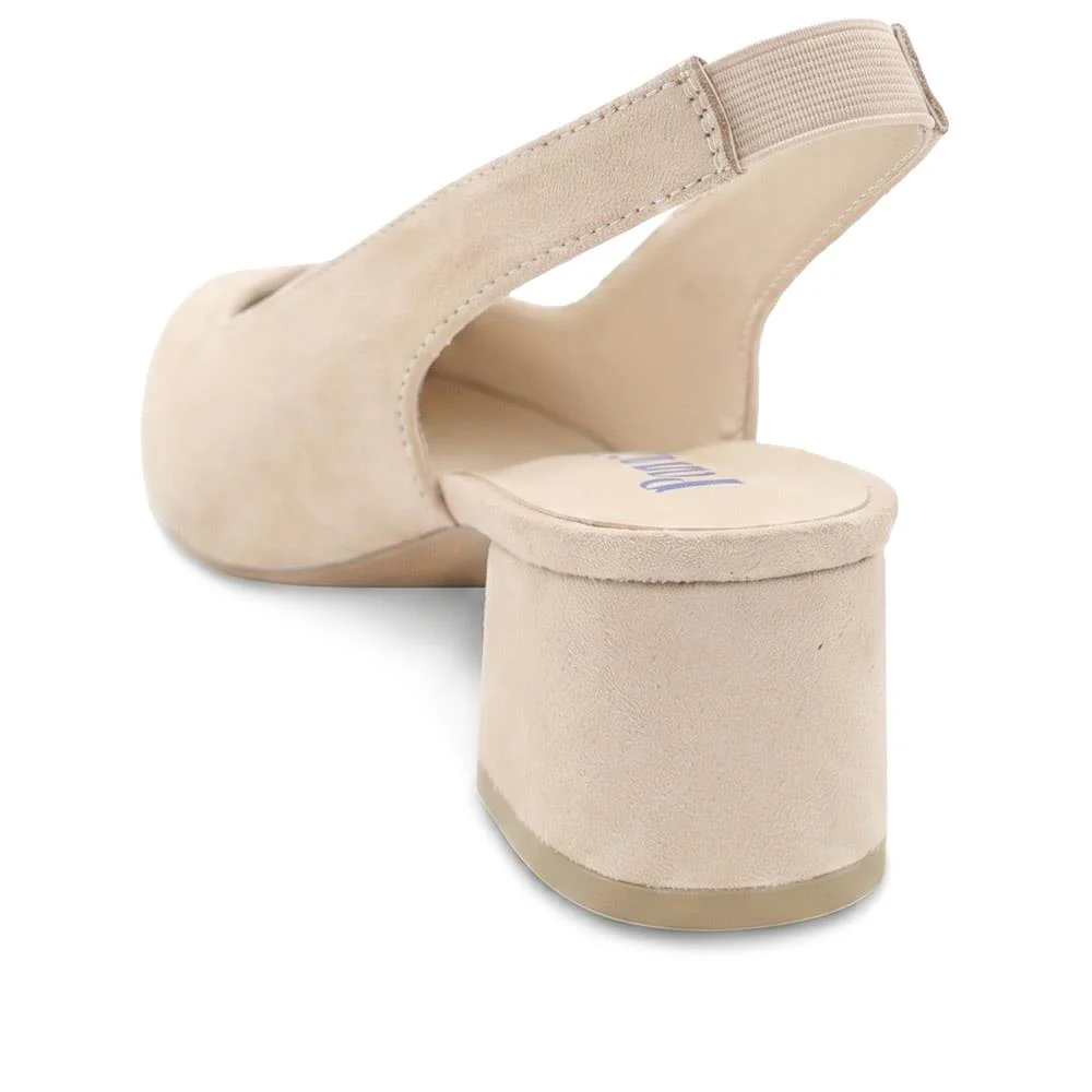Slingback Block Heel Court Shoes - WBINS43011 / 329 177 - Beige - Image 3