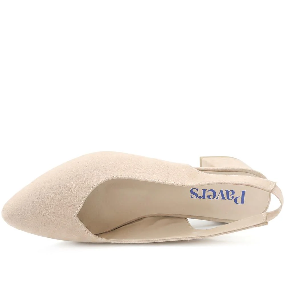 Slingback Block Heel Court Shoes - WBINS43011 / 329 177 - Beige - Image 4