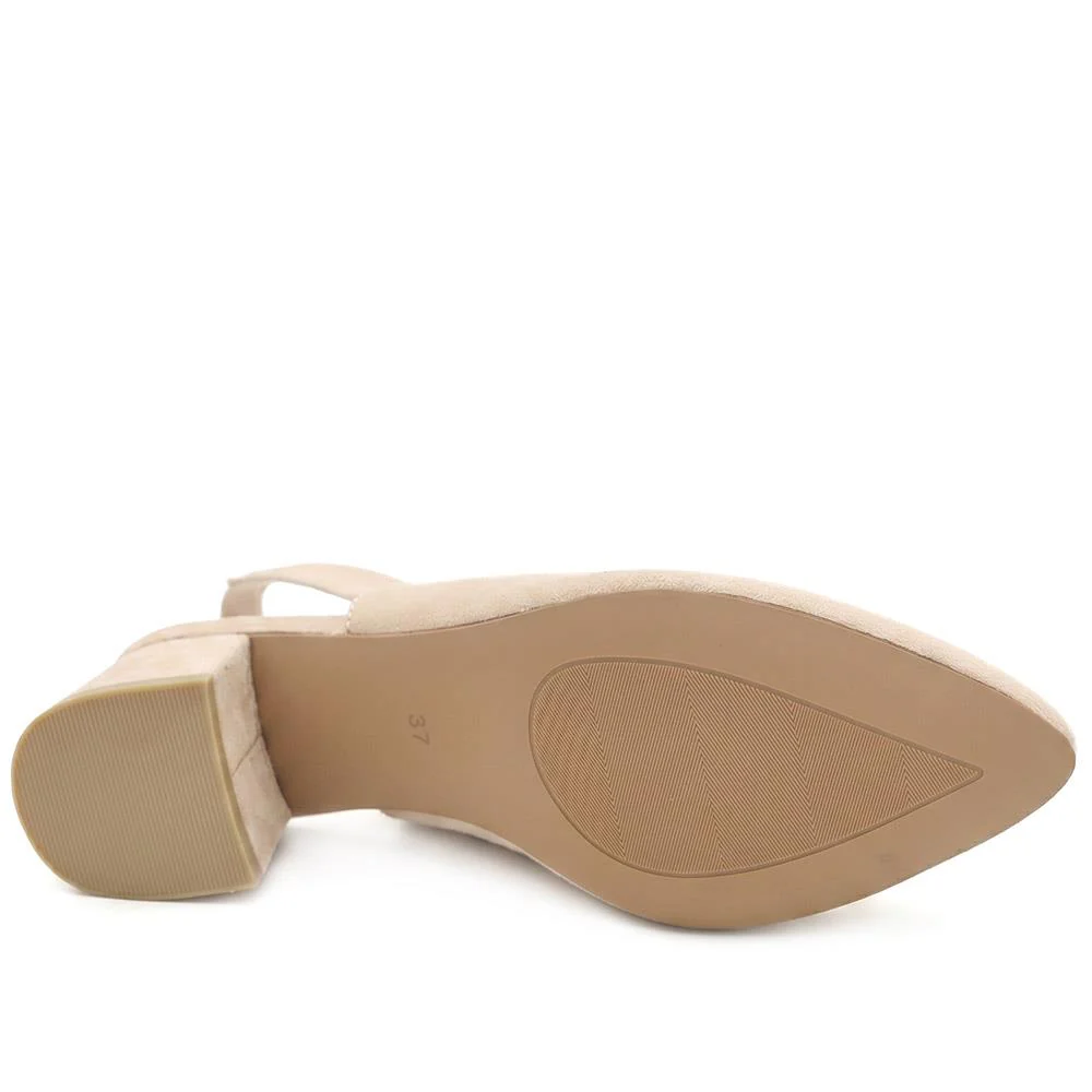 Slingback Block Heel Court Shoes - WBINS43011 / 329 177 - Beige - Image 5
