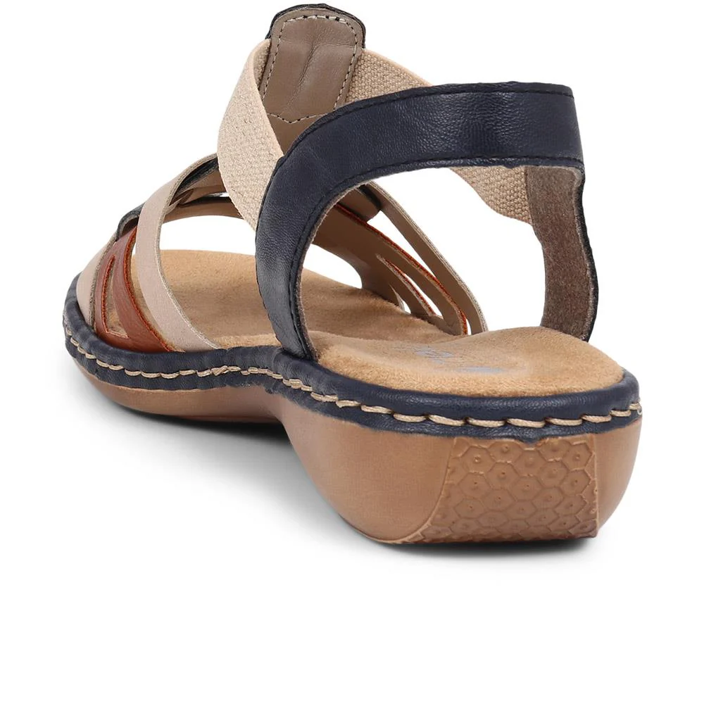 Slingback Sandals - RKR39532 / 325 028 - Navy-Beige - Image 3