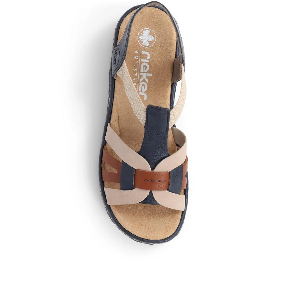 Slingback Sandals - RKR39532 / 325 028 - Navy-Beige - Image 5