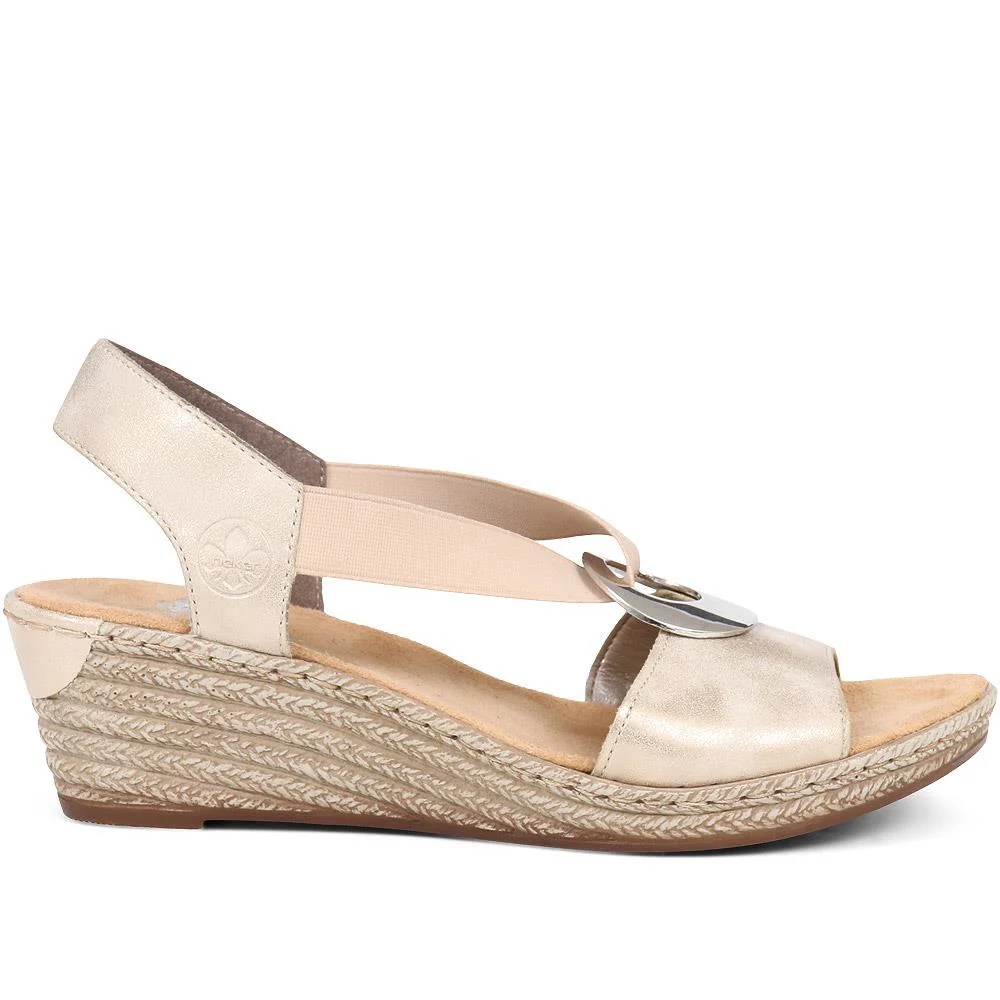Slingback Wedge Sandals - RKR37525 / 323 724 - Metallic - Image 2
