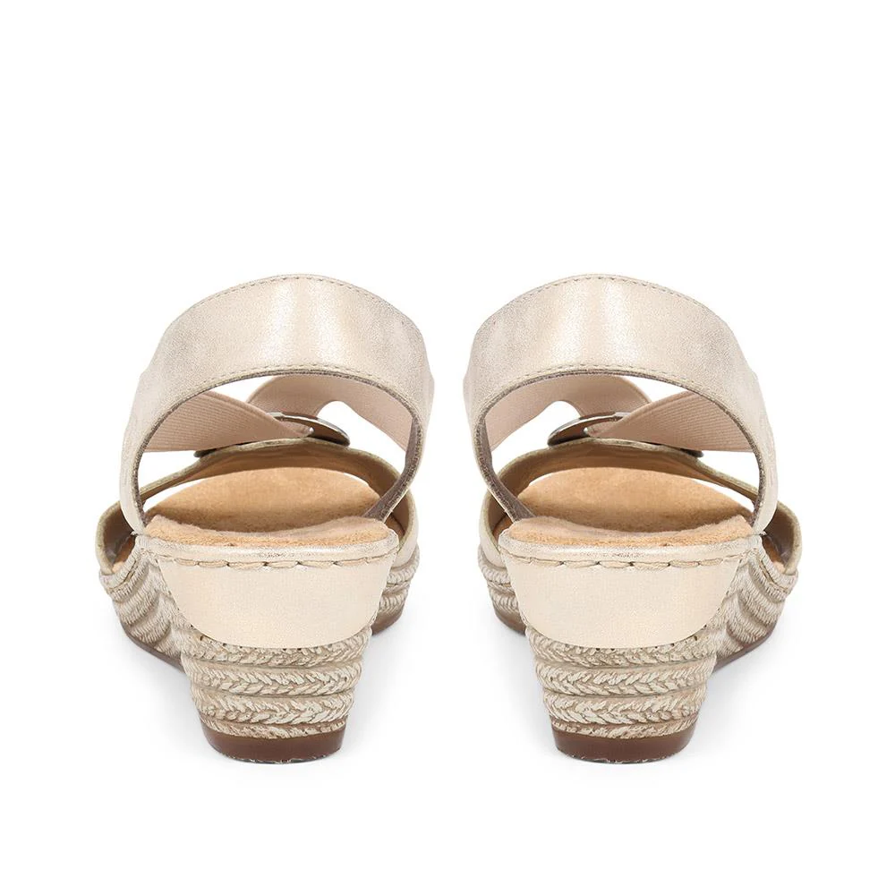 Slingback Wedge Sandals - RKR37525 / 323 724 - Metallic - Image 3